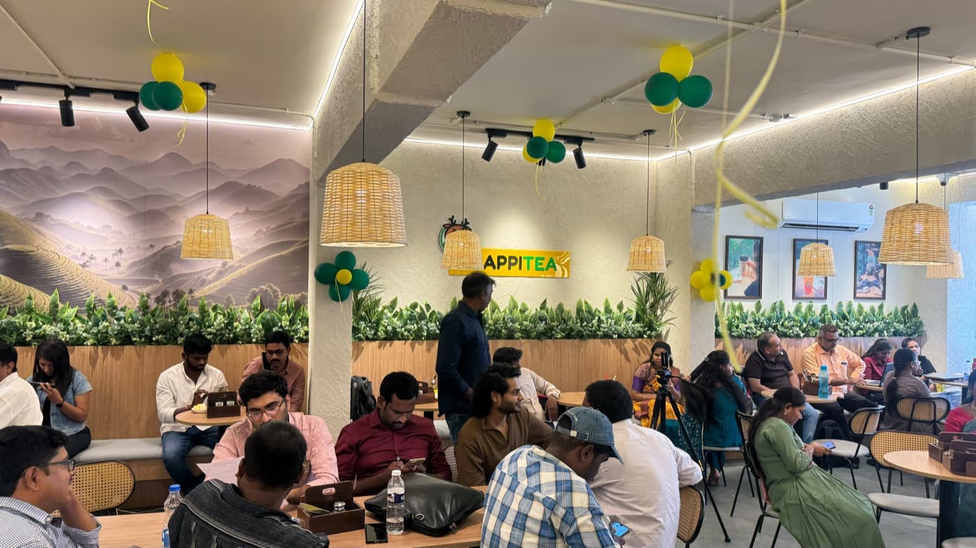 Interior of the HappiTea store in Hyderabad