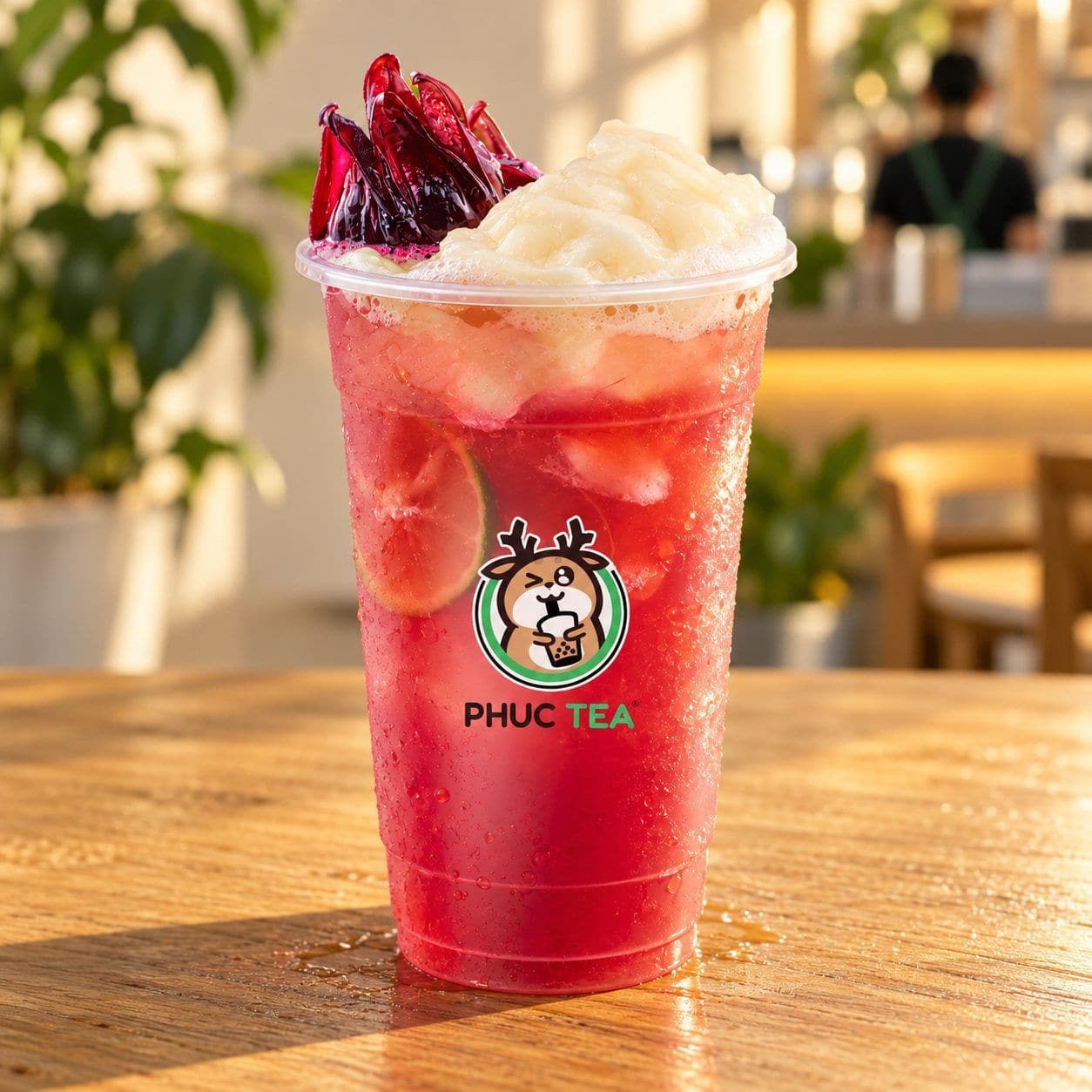 Lục Trà Hibiscus Mãng Cầu - Phúc Tea drink