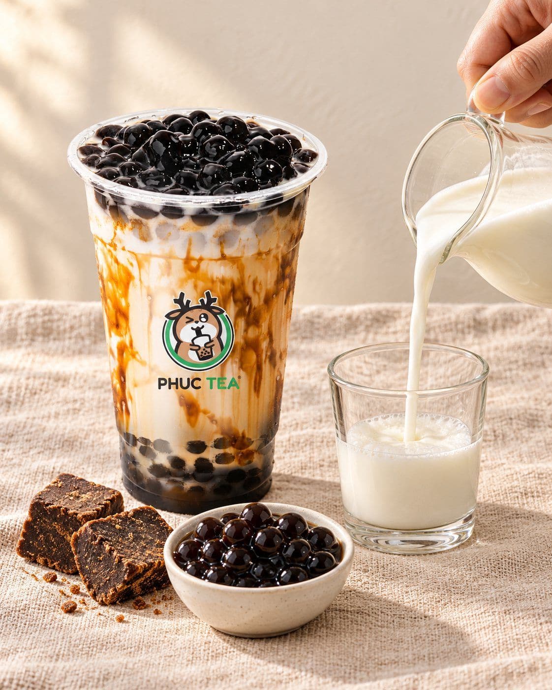 Sữa Tươi Trân Châu Đường Đen - Phúc Tea drink