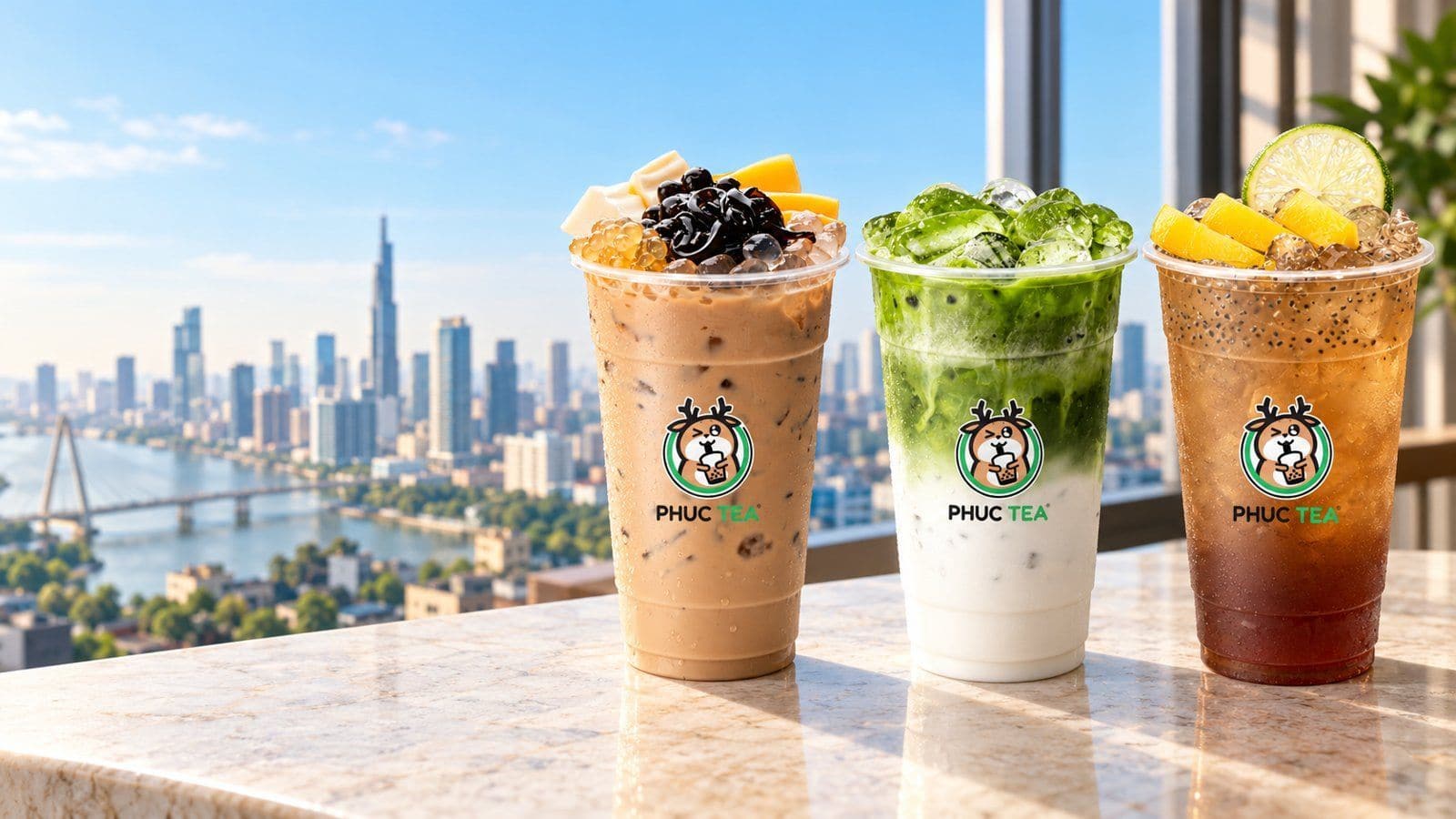 Ba ly Phúc Tea trước toàn cảnh thành phố, tầm nhìn đưa trà sữa Việt ra thế giới